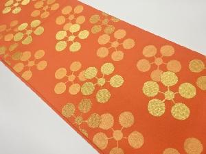 利休梅模様織出し袋帯